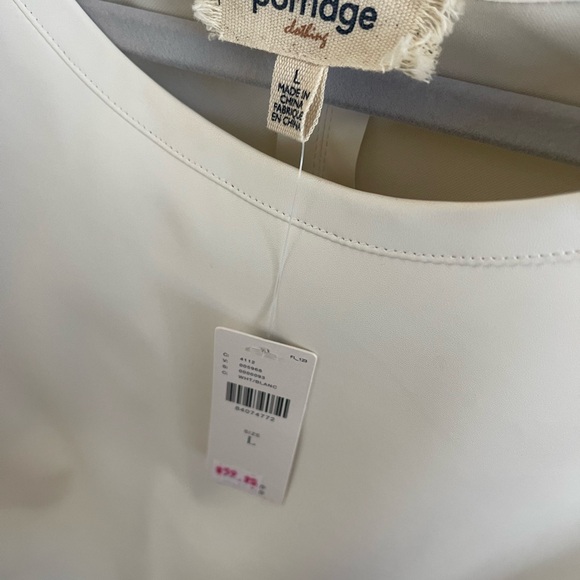 NWT Anthropologie faux leather White Top - Picture 2 of 3